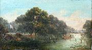 John Mundell Punting Down the River oil painting artist